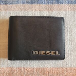 Men's DIESEL Bifold Black Leather Wallet NWT